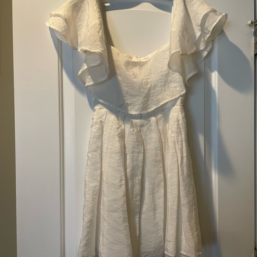 Something navy XXS White Ruffle mini Dress